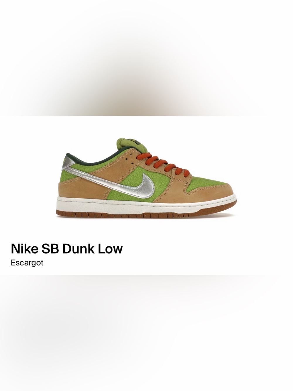 Nike SB Dunk Low Pro WC Size 11.5 Escargot